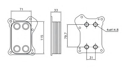 Радиатор масляный Fiat Doblo 1.3D/1.4 10- (теплообменник) с к-ктом прокладок