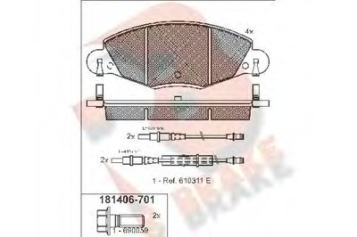 Комплект тормозных колодок, дисковый тормоз R BRAKE купить