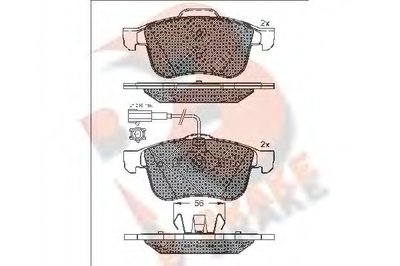 Комплект тормозных колодок, дисковый тормоз R BRAKE купить