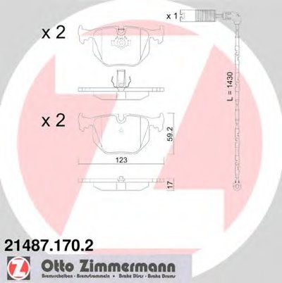 Комплект тормозных колодок, дисковый тормоз ZIMMERMANN купить