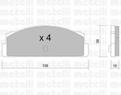 Комплект тормозных колодок, дисковый тормоз METELLI купить