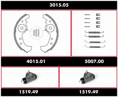 Комплект тормозов, барабанный тормозной механизм Precision Kit ROADHOUSE купить