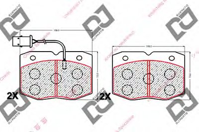 Комплект тормозных колодок, дисковый тормоз DJ PARTS купить