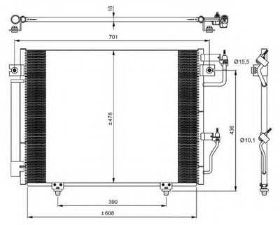 Радиатор кондиционера Mitsubishi Pajero 3.2D 06-