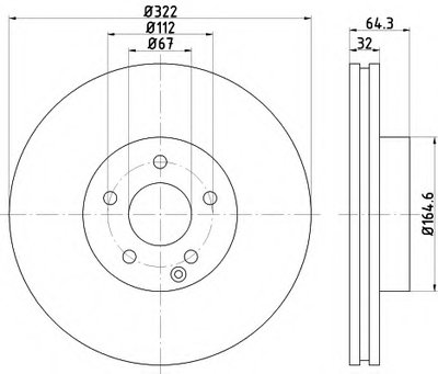 Диск тормозной (передний) MB C-class (W204) 07-/ E-class (W212) 09- (322x32) PRO+