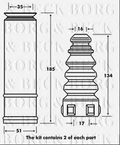 Пылезащитный комплект, амортизатор BORG & BECK купить