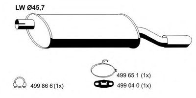 Глушитель выхлопных газов конечный ERNST купить