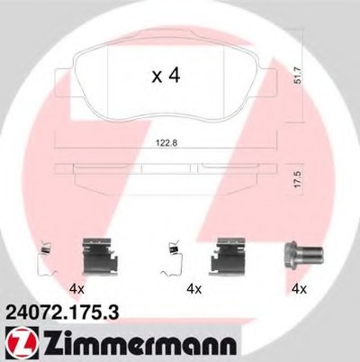 Комплект тормозных колодок, дисковый тормоз ZIMMERMANN купить