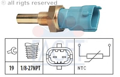 Датчик, температура охлаждающей жидкости; Датчик, температура охлаждающей жидкости; Датчик, температура охлаждающей жидкости FACET купить