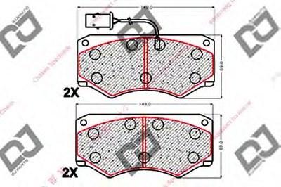 Комплект тормозных колодок, дисковый тормоз DJ PARTS купить