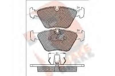 Комплект тормозных колодок, дисковый тормоз R BRAKE купить