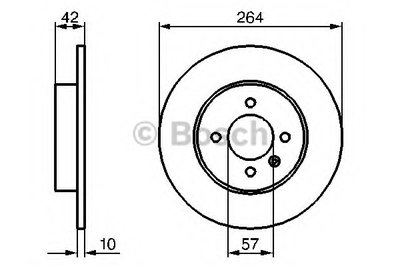 Диск тормозной (задний) Opel Combo 1.3CDTI-1.7DTI 16V 01- (264x10)
