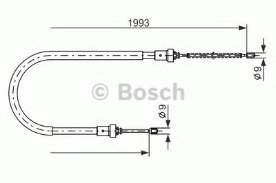 Трос ручника (задний) Dacia Logan 1.4-1.6 16V 07- (1993mm)