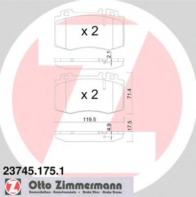 Комплект тормозных колодок, дисковый тормоз ZIMMERMANN Придбати