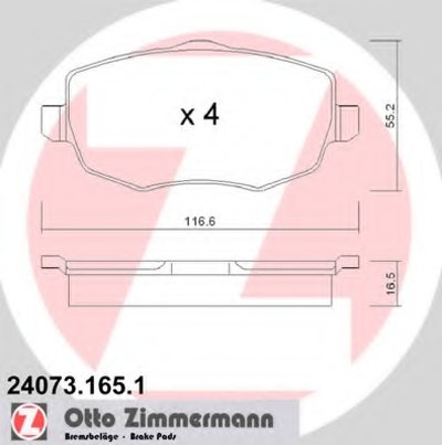 Комплект тормозных колодок, дисковый тормоз ZIMMERMANN купить