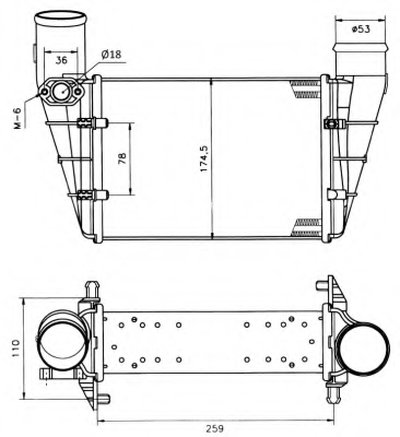 Радиатор интеркулера Audi A4/A6/VW Passat 1.8/1.9TDI 95-05