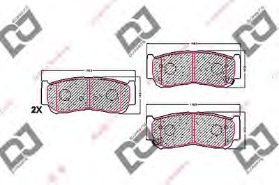 Комплект тормозных колодок, дисковый тормоз DJ PARTS купить