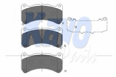 Комплект тормозных колодок, дисковый тормоз KAVO PARTS купить