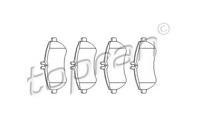 Комплект тормозных колодок, дисковый тормоз TOPRAN купить