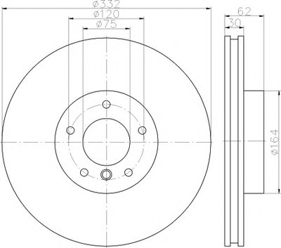 Диск тормозной (передний) BMW X5 (E70/F15) 07- (332x30) PRO+