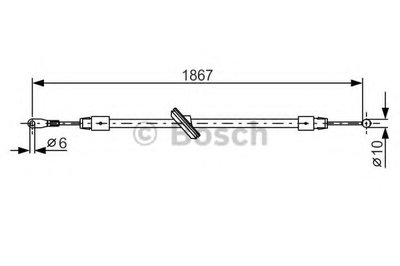 Трос ручника (центральный) MB Sprinter/VW Crafter 06- (1867/365mm)