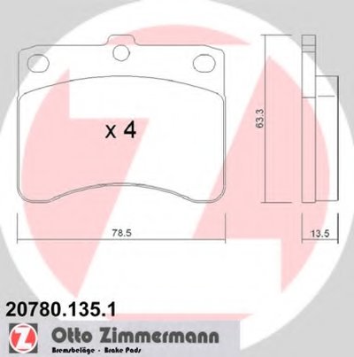 Комплект тормозных колодок, дисковый тормоз ZIMMERMANN купить