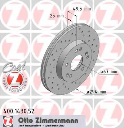 Тормозной диск SPORT BRAKE DISC COAT Z ZIMMERMANN купить