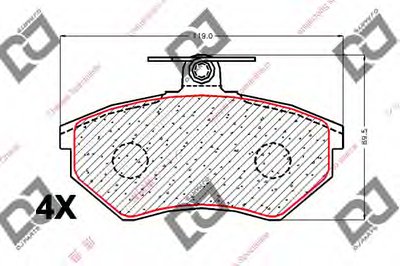 Комплект тормозных колодок, дисковый тормоз DJ PARTS купить