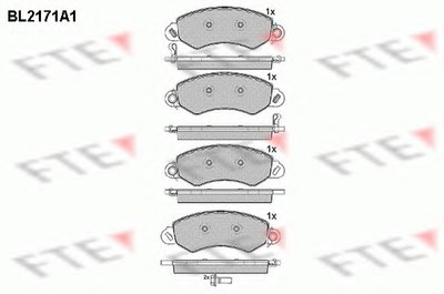 Комплект тормозных колодок, дисковый тормоз FTE купить