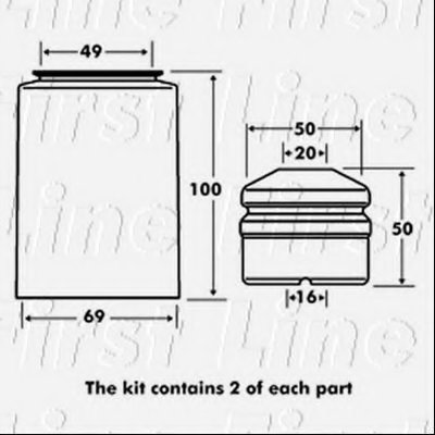 Пылезащитный комплект, амортизатор FIRST LINE купить