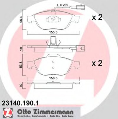 Комплект тормозных колодок, дисковый тормоз ZIMMERMANN купить