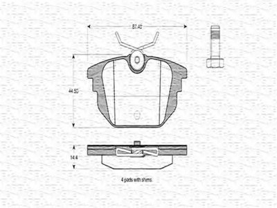 Комплект тормозных колодок, дисковый тормоз MAGNETI MARELLI купить