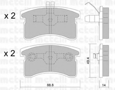 Комплект тормозных колодок, дисковый тормоз METELLI купить