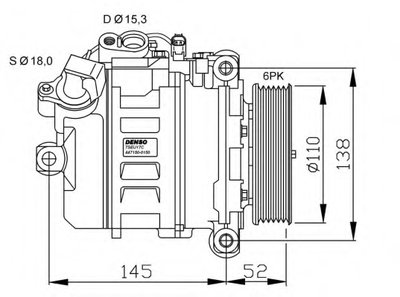 Компрессор кондиционера BMW 5 (E60/E61)/6 (E63/E64) 2.5/3.0i 04-10