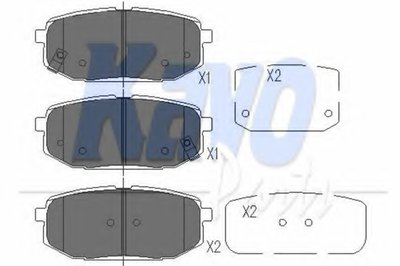 Комплект тормозных колодок, дисковый тормоз KAVO PARTS купить