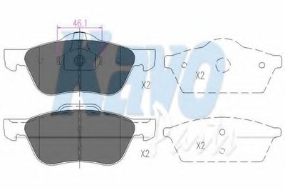 Комплект тормозных колодок, дисковый тормоз KAVO PARTS купить