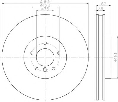 Диск тормозной (передний) BMW X5 (E70/F15) 06-/X6 (E71/F16) 07- (365x36) PRO+