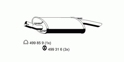 Глушитель выхлопных газов конечный ERNST купить