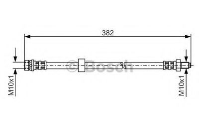 Шланг тормозной (задний) Ford Connect 02-13 (L=352mm)