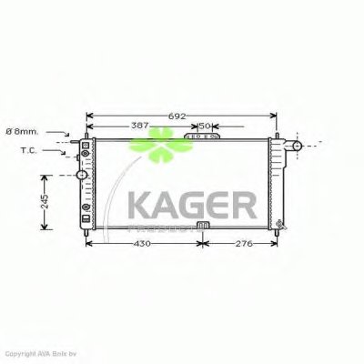 Радиатор, охлаждение двигателя KAGER купить