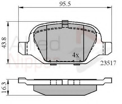 Комплект тормозных колодок, дисковый тормоз ANL Braking COMLINE купить