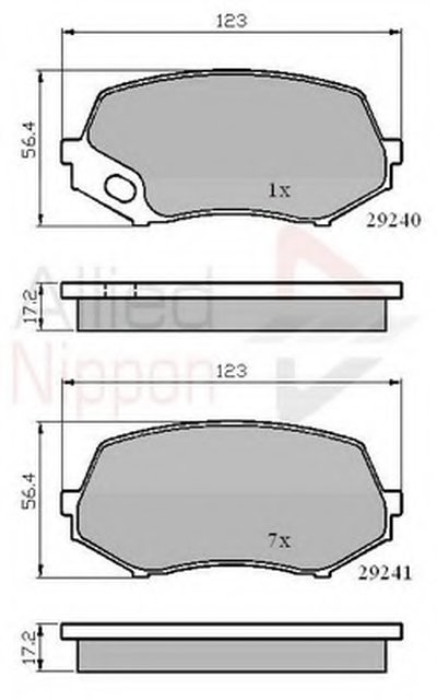 Комплект тормозных колодок, дисковый тормоз ANL Braking COMLINE купить