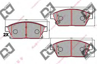 Комплект тормозных колодок, дисковый тормоз DJ PARTS купить