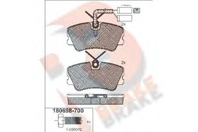 Комплект тормозных колодок, дисковый тормоз R BRAKE купить