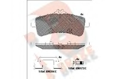 Комплект тормозных колодок, дисковый тормоз R BRAKE купить