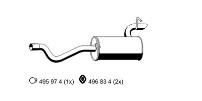 Глушитель выхлопных газов конечный ERNST купить