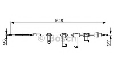 Трос ручника (задний) (R) Hyundai i20 08-15 (L=1648mm)