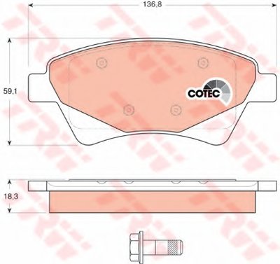 Комплект тормозных колодок, дисковый тормоз COTEC TRW купить