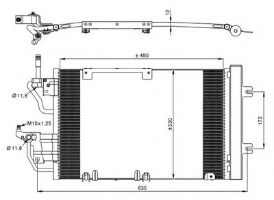 Радиатор кондиционера Opel Astra/Zafira 1.3D/2.0 04-