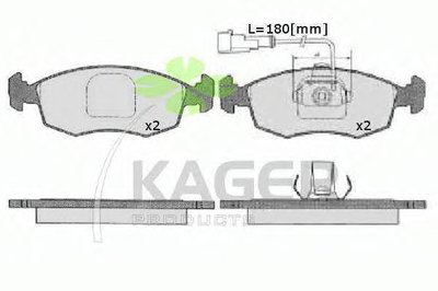 Комплект тормозных колодок, дисковый тормоз KAGER купить